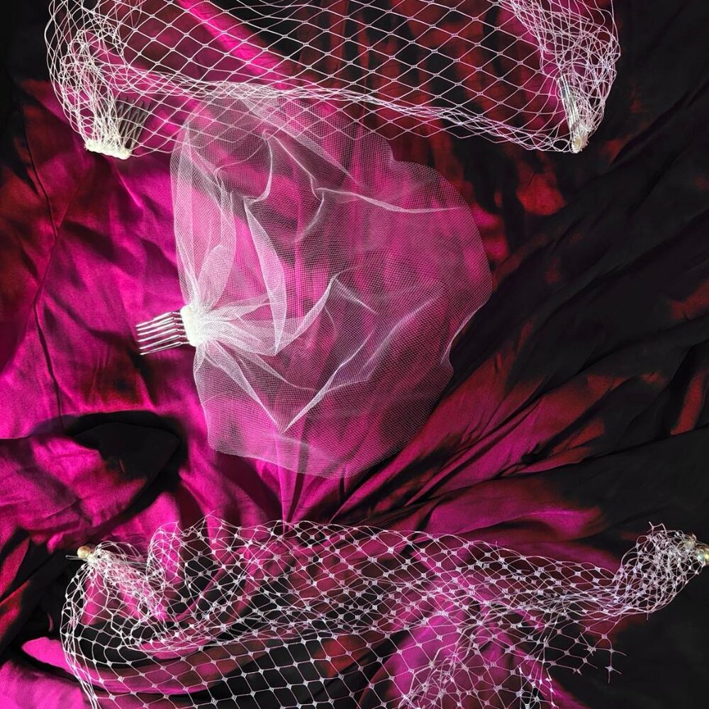 Bundle of 3 unused birdcage veils